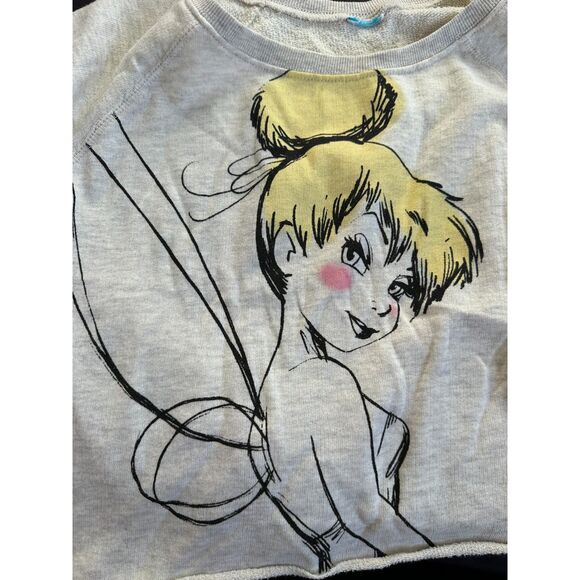 Disney Tinker Bell Crop Top Sweatshirt Long Sleeve Shirt Tinkerbell size M - Picture 6 of 6